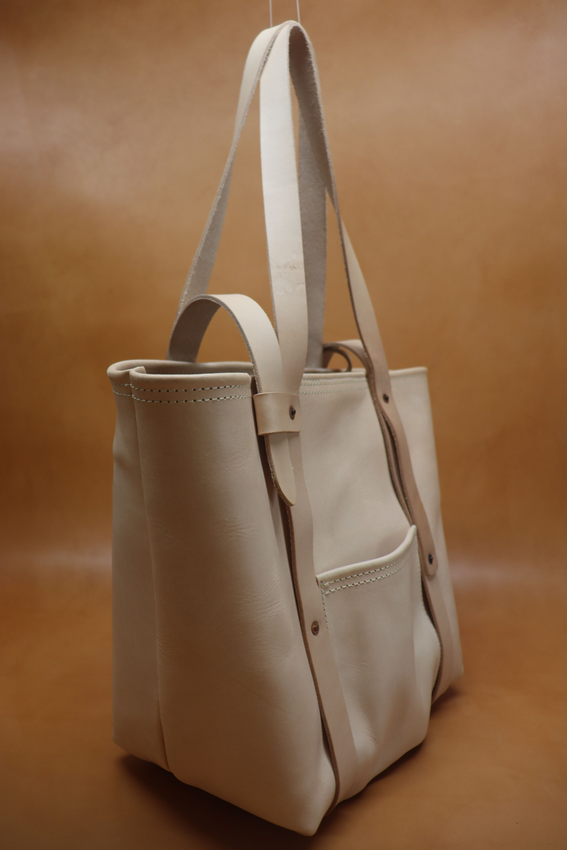 Able Cream Leather Tote on sale Bag